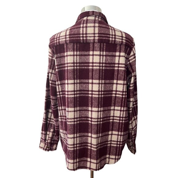 We are the Superlative Conspiracy WESC Shacket Purple Cream Plaid Shirt Jacket - Picture 5 of 11